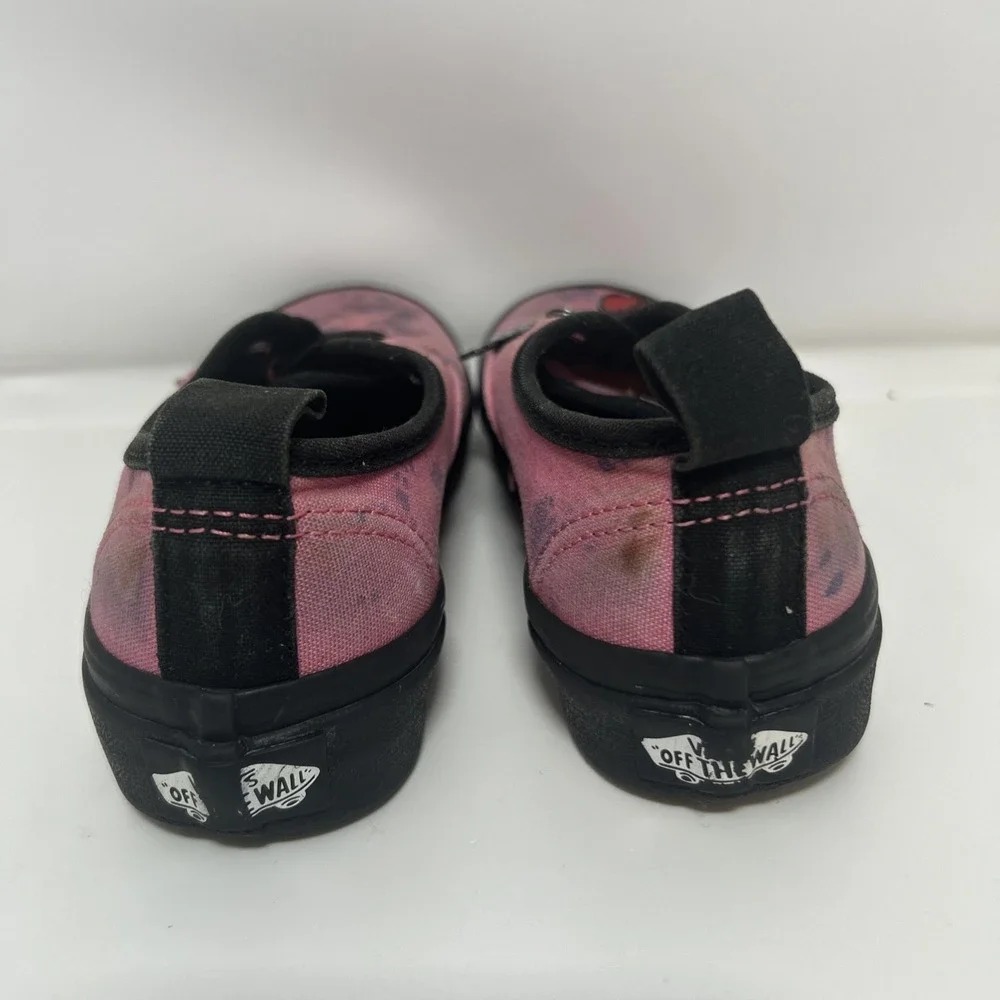 Vans‎ Girl Gang Canvas Slip On Skate Sneakers Kid's Size 10.5 Pink/Black